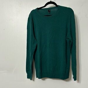 J Crew Men’s Hunter Green cashmere sweater Size Large